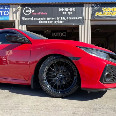 Honda Civic Hatchback — Gloss Black Concave Wheels, built at MTZ Tires and Wheels
