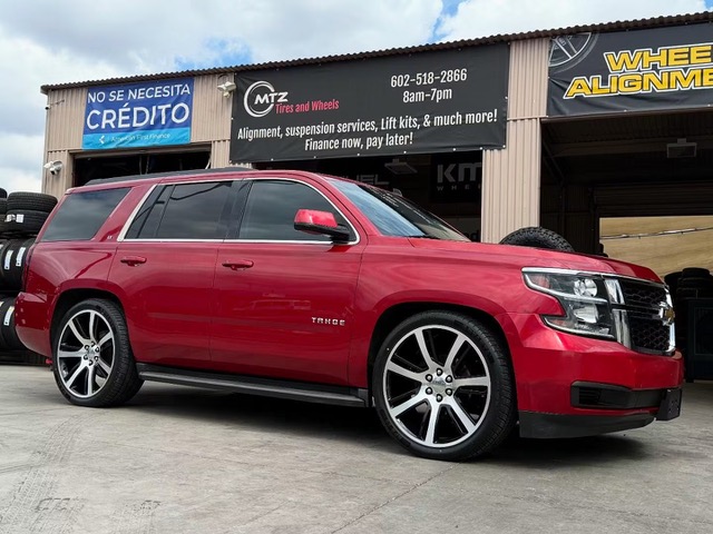 Chevy Tahoe — Machined Wheels + A/T Tires, built at MTZ Tires and Wheels