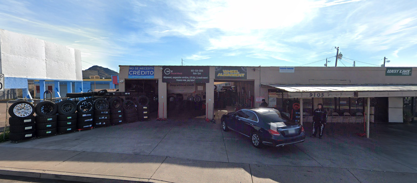 MTZ Tires and Wheels storefront on N Cave Creek Rd in Phoenix